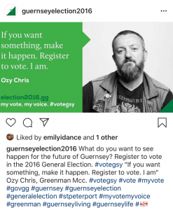 influencer marketing local politics Guernsey